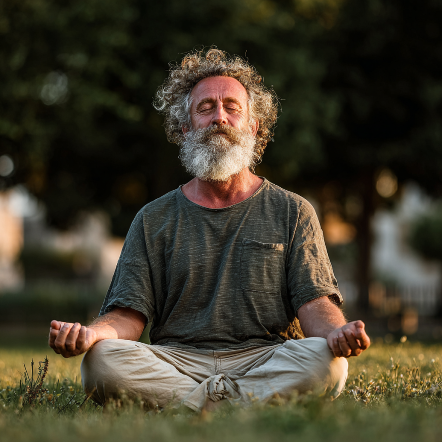 Instructor de yoga ghidând un senior